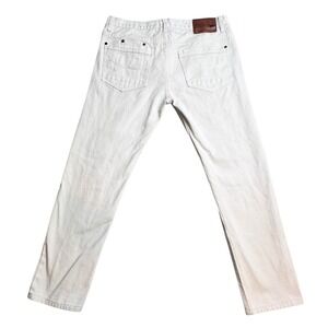 Waimea Slim Straight Jeans Mens 34x30 (34x28) White Distressed Light Wash Denim